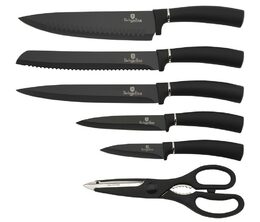 BERLINGERHAUS Sada nožů ve stojanu 7 ks Black Silver Collection BH-2480
