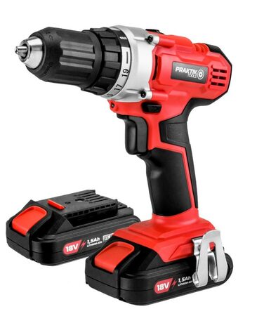 PRAKTIK-TOOLS AKU Vrtačka 18V + nabíječka a 2 baterie 1,5Ah Q-LINE FLEXPOWER PT-PTQ018