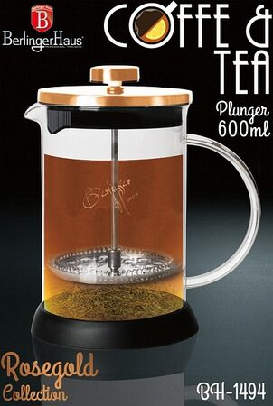 BERLINGERHAUS Konvička na čaj a kávu French Press 600 ml Rosegold collection BH-1494