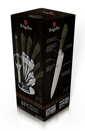 BERLINGERHAUS Sada nožů ve stojanu nerez Forest Line 8 ks BH-2290