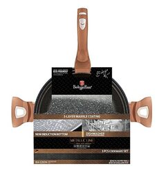 BERLINGERHAUS Sada nádobí s mramorovým povrchem 3 ks Rosegold Metallic Line pekáč BH-1280