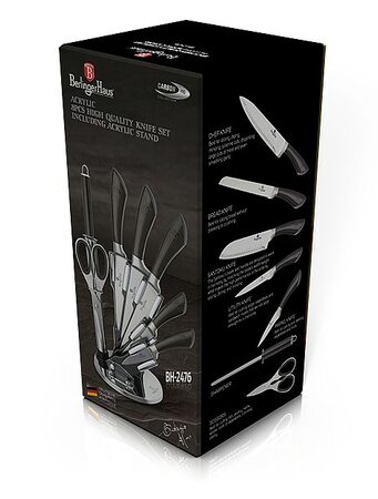 BERLINGERHAUS Sada nožů ve stojanu nerez 8 ks Carbon PRO Line BH-2476