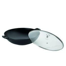KELA Wok litinový s poklicí CALIDO 36 cm černá KL-12475