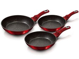 BERLINGERHAUS Sada pánví s mramorovým povrchem 3 ks Burgundy Metallic Line BH-1288