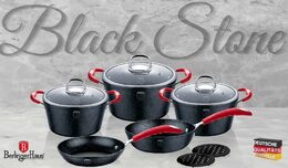 BERLINGERHAUS Sada nádobí s mramorovým povrchem 10 ks Black Stone Touch Line BH-1166