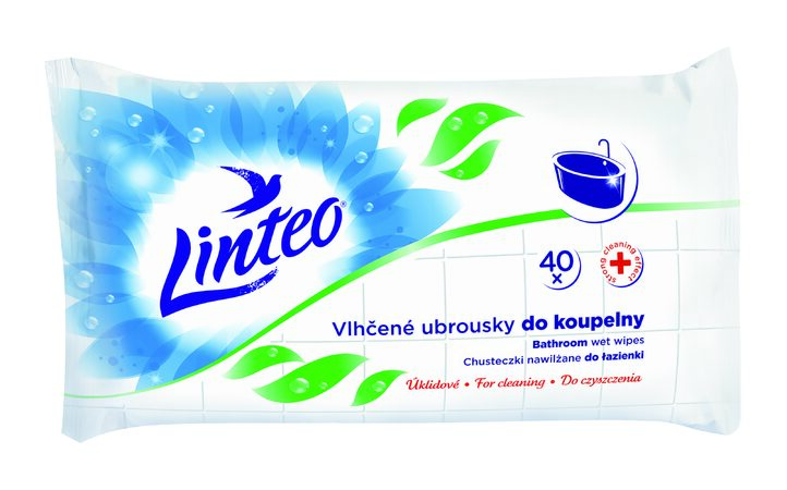 Vlhčené úklidové ubrousky Linteo do koupelny 40ks