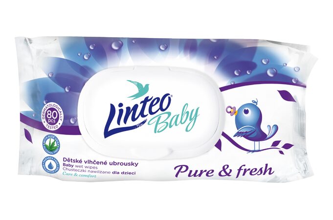 Vlhčené ubrousky Linteo BABY Aloe Vera (dříve Pure and fresh) 80 ks