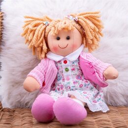 Panenka Bigjigs Toys látková Poppy, 28 cm