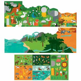 Samolepky Petit Collage se scénou Můj svět zvířat, znovupoužitelné