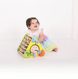 Hračka Bigjigs Toys Baby Aktivní trojúhelník s angličtinou