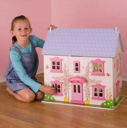 Hračka Bigjigs Toys Růžový domek pro panenky