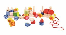 Hračka Bigjigs Toys Baby Dřevěný vláček s nasazováním