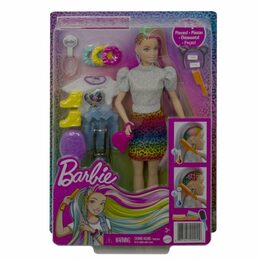 Panenka Mattel Barbie Leopardí s duhovými vlasy a doplňky
