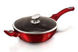 Pánev Berlingerhaus hluboká s mramorovým povrchem a poklicí 32 cm Burgundy Metallic Line