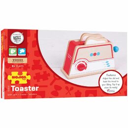 Bigjigs Toys Dřevěný toaster s puntíky