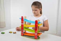 Bigjigs Toys Dřevěná automobilová závodní dráha