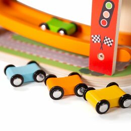 Bigjigs Toys Dřevěná automobilová závodní dráha