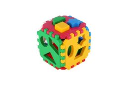 Teddies vkládačka kostka plast 12x12cm v síťce 12m+