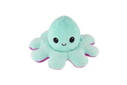 Chobotnice oboustranná plyšová měnící obličej 18cm tyrkysovo-fialová v sáčku