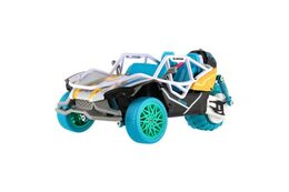 Auto RC/tříkolka vypouštějící páru plast 25cm 2,4GHz se světlem, zvukem 2 barvy v krabici 34x19x17cm
