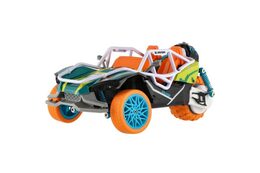 Auto RC/tříkolka vypouštějící páru plast 25cm 2,4GHz se světlem, zvukem 2 barvy v krabici 34x19x17cm