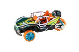 Auto RC/tříkolka vypouštějící páru plast 25cm 2,4GHz se světlem, zvukem 2 barvy v krabici 34x19x17cm