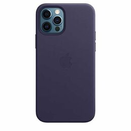 Kryt Apple kožený s MagSafe pro iPhone 12 a 12 Pro - tmavě fialový