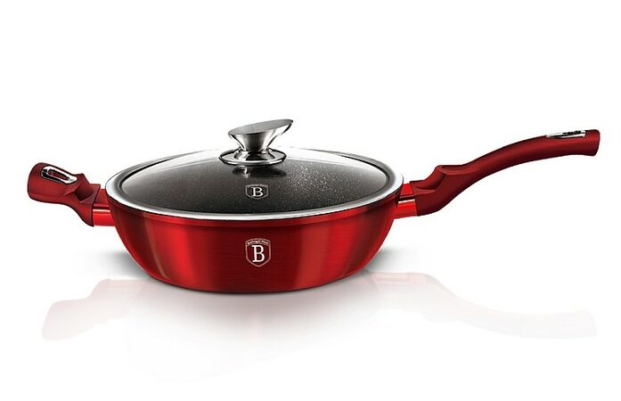 Pánev Berlingerhaus hluboká s mramorovým povrchem a poklicí 32 cm Burgundy Metallic Line