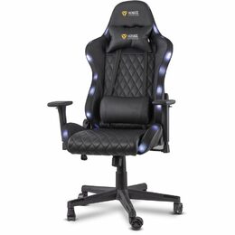 Herní křeslo Yenkee YGC 300RGB Stardust, černé, podsvícené, polohovatelné