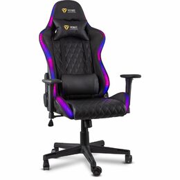 Herní křeslo Yenkee YGC 300RGB Stardust, černé, podsvícené, polohovatelné