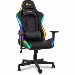 Herní křeslo Yenkee YGC 300RGB Stardust, černé, podsvícené, polohovatelné