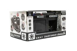 Teddies Garáž policie/swat + auto 15 cm na baterie se světlem se  zvukem v krabici 37x20x24,5cm