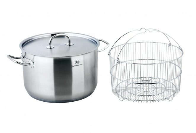 CS SOLINGEN Hrnec s poklicí a fritovacím košem nerez 10 l / 28 x 18 cm PRO-X CS-044022