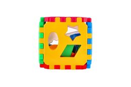 Teddies vkládačka kostka plast 12x12cm v síťce 12m+