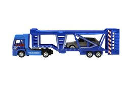 Auto kamion přepravník +  auto kov/plast 32cm na volný běh v krabici 36x11x6cm