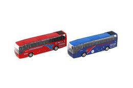 Autobus plast 16cm na baterie se zvukem se světlem na zpětné natažení 4 barvy v krabičce 24ks v boxu