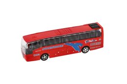 Autobus plast 16cm na baterie se zvukem se světlem na zpětné natažení 4 barvy v krabičce 24ks v boxu