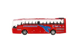 Autobus plast 16cm na baterie se zvukem se světlem na zpětné natažení 4 barvy v krabičce 24ks v boxu