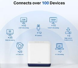 WiFi router TP-Link Mercusys Halo H50G(2-pack) 3x GLAN/ 600Mbps 2,4GHz/ 1300Mbps 5GHz