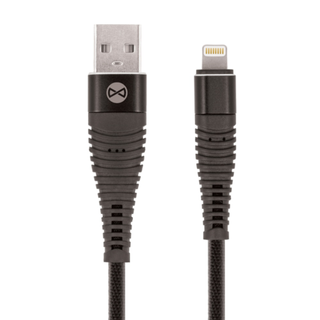 Datový kabel Forever Lightning 1m 2A shark textilní černý