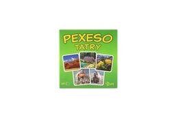 Pexeso Tatry papírové společenská hra 32 obrázkových dvojic v papírové krabičce 8x8cm