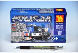 Stavebnice Dromader Policie Auto 23201 58ks v krabičce 17x10x4,5cm