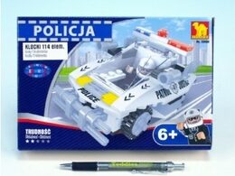 Stavebnice Dromader Policie Auto 23406 114ks v krabici 22x15x4,5cm