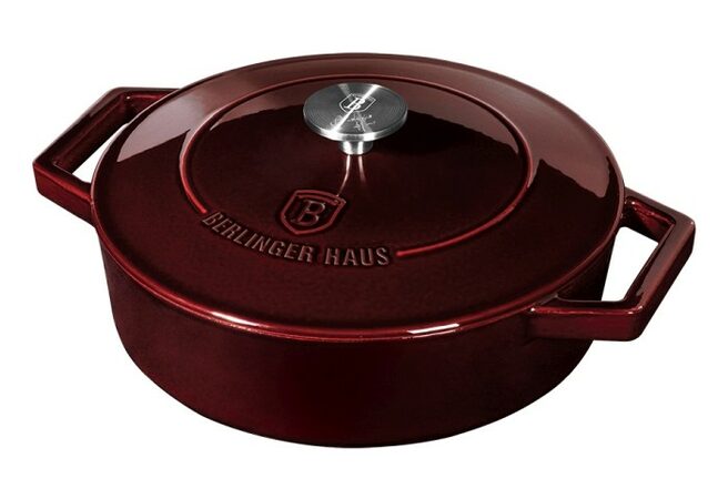 BERLINGERHAUS Pekáč litinový s poklicí 26 cm Burgundy Line BH-6498