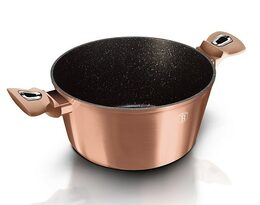 BERLINGERHAUS Kastrol s mramorovým povrchem a poklicí 30 cm Rosegold Metallic Line BH-6194