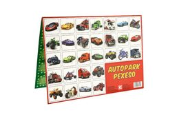 Pexeso Autopark papírové společenská hra 32 obrázkových dvojic 24,5x34,5cm