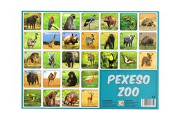 Pexeso safari ZOO papírové společenská hra 32 obrázkových dvojic 24,5x34,5cm