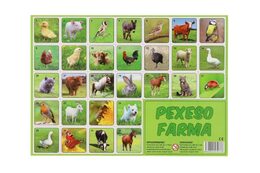 Pexeso Farma papírové společenská hra 32 obrázkových dvojic 24,5x34,5cm