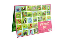 Pexeso safari ZOO kreslené papírové společenská hra 32 obrázkových dvojic 24,5x34,5cm