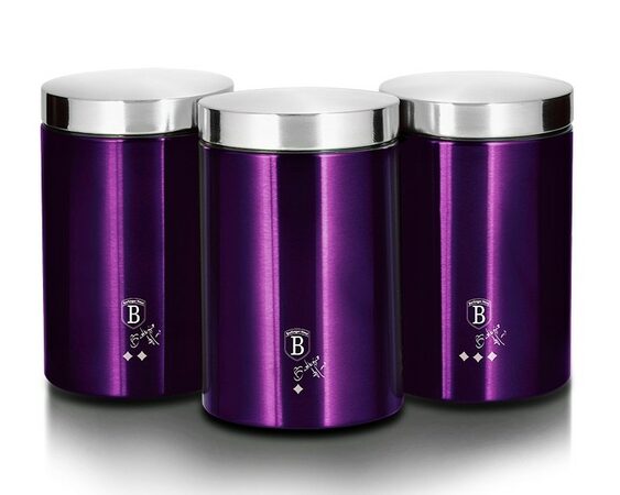 BERLINGERHAUS Dóza na potraviny sada 3 ks Purple Metallic Line BH-6827